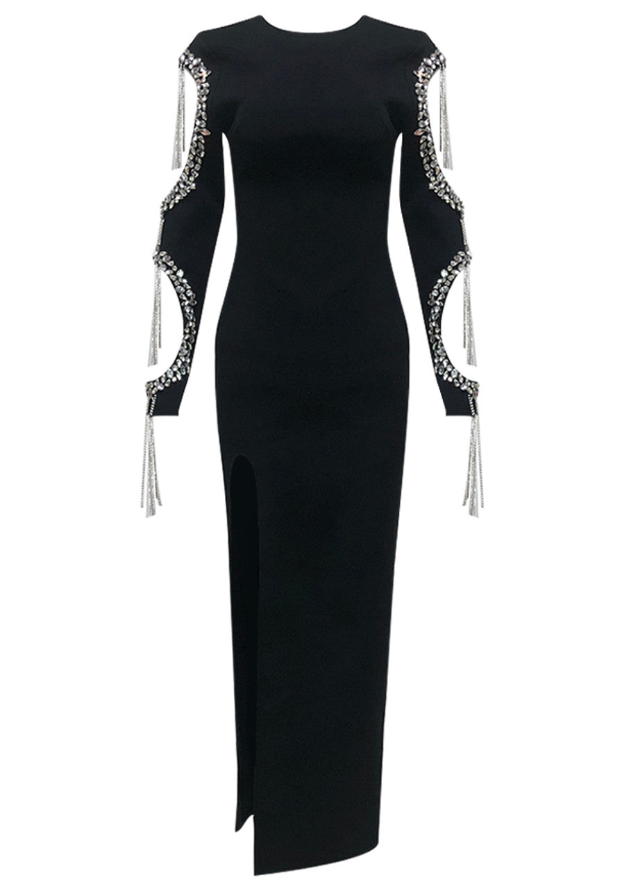 Milani Long Sleeve Crystal-Embellished Maxi Dress - Hot fashionista