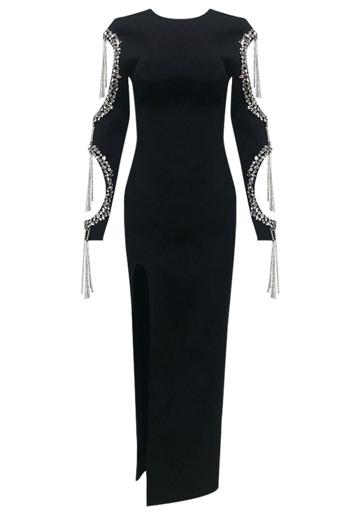 Milani Long Sleeve Crystal-Embellished Maxi Dress - Hot fashionista