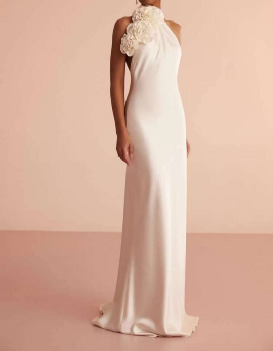 Nara Halter Floral Detail Maxi Dress - Hot fashionista