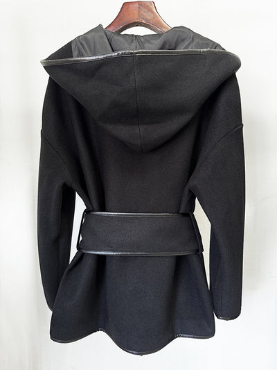 Jenna Long Sleeve Belted Wool Coat - Hot fashionista