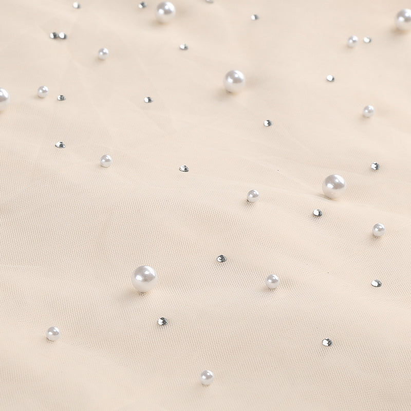 Navy Pearl Crystal Mesh Maxi Dress - Hot fashionista