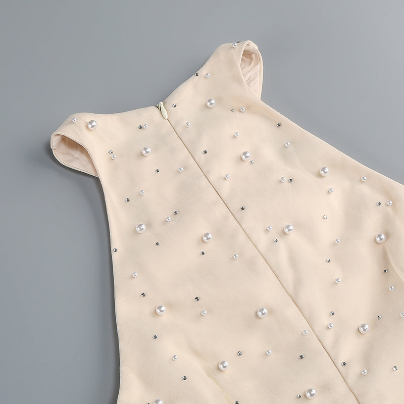 Navy Pearl Crystal Mesh Maxi Dress - Hot fashionista