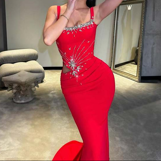 Oaklyn Crystal Embellished Draped Maxi Dress - Hot fashionista