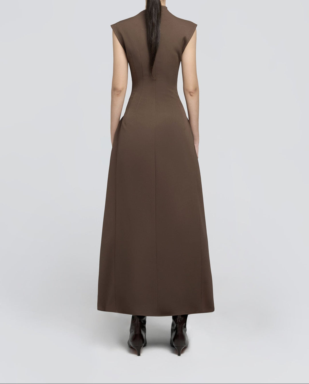 Onyx Sleeveless Asymmetrical Collar High Waist Maxi Dress - Hot fashionista