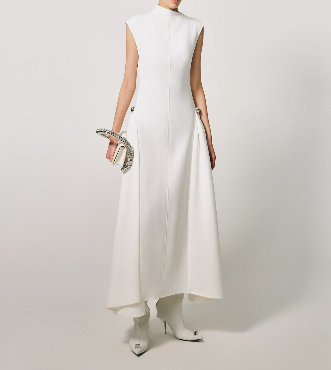 Onyx Sleeveless Asymmetrical Collar High Waist Maxi Dress - Hot fashionista