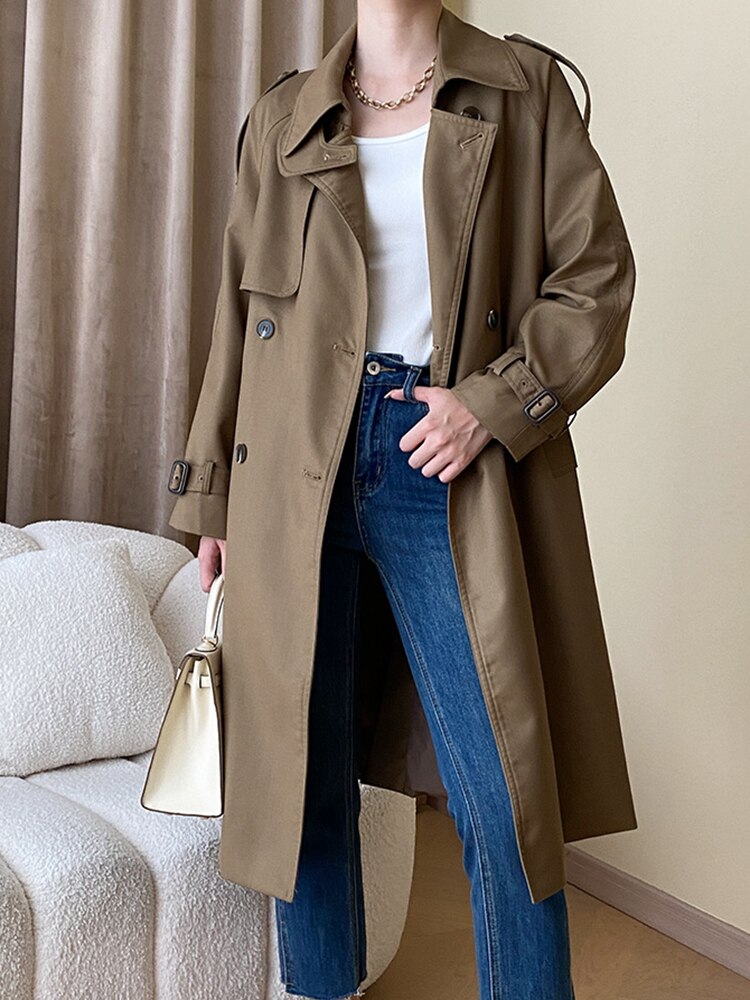 HOT FASHIONISTA Patty Double Breasted A-Line Trench Coats