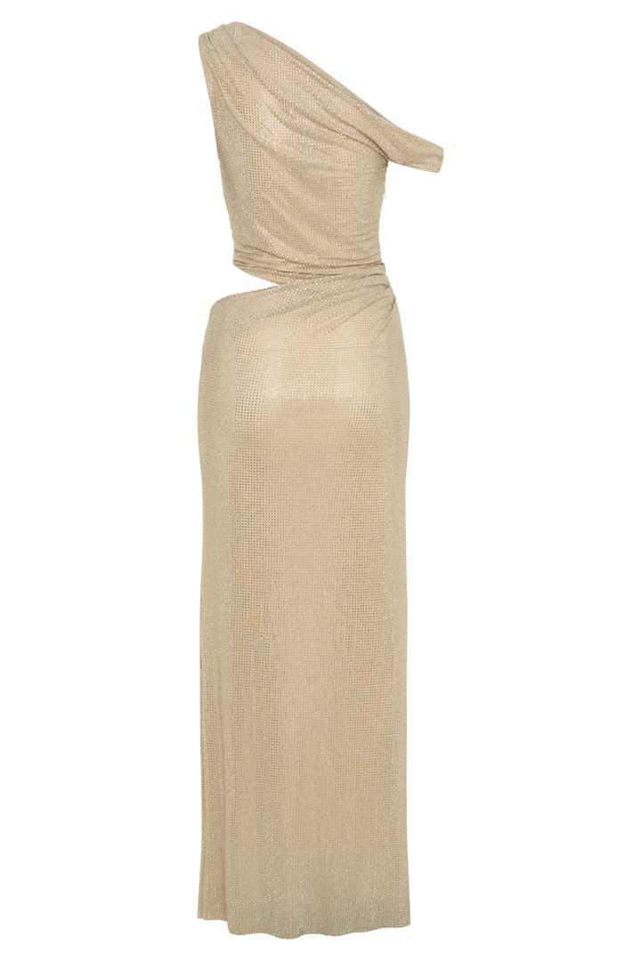 Raya-Mae One Shoulder Rhinestone Maxi  Dress - Hot fashionista