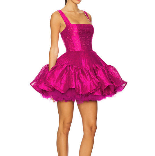 Raylee Ruffle A Line Mini Dress - Hot fashionista