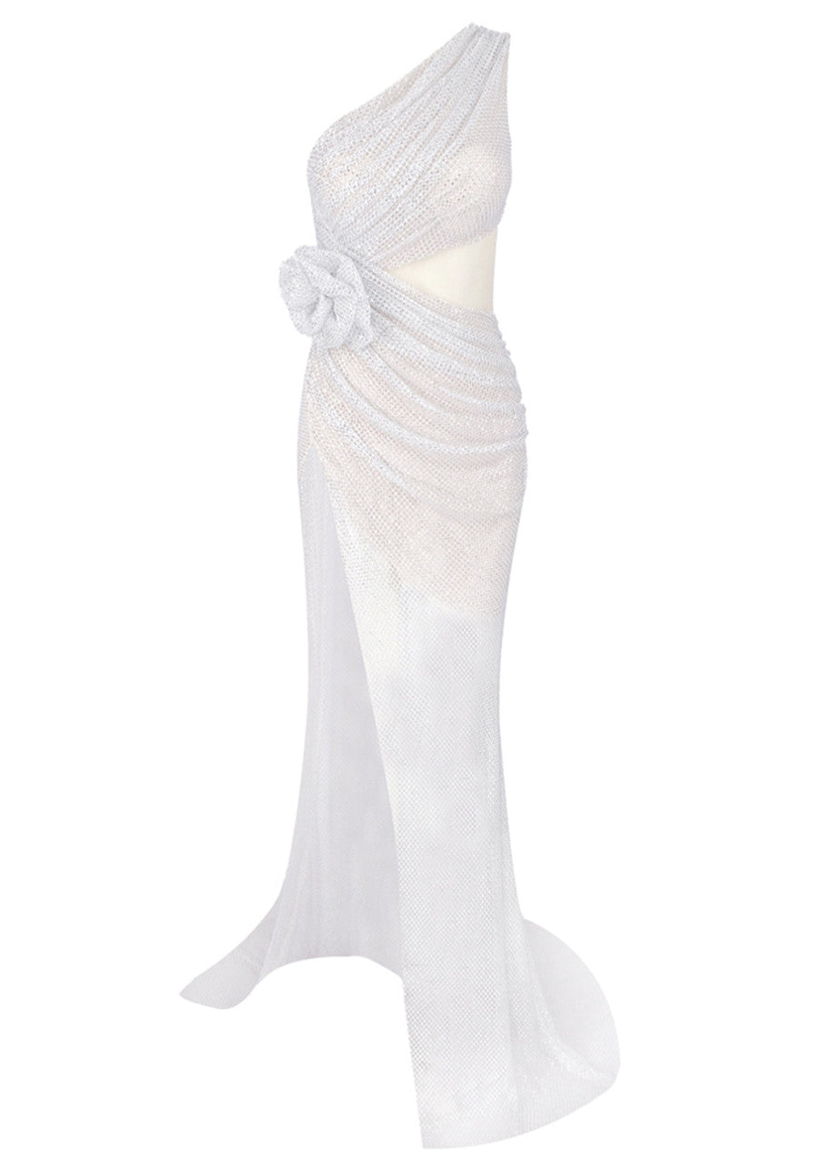 Reverie One Shoulder Floral Detail Maxi Dress - Hot fashionista