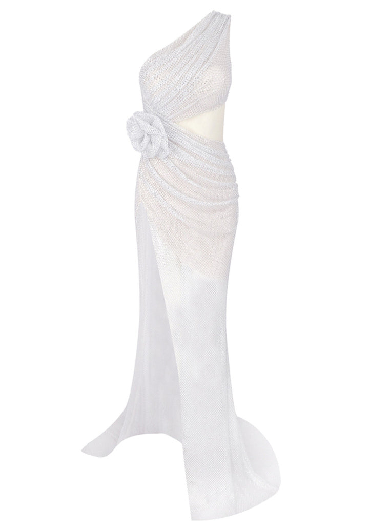 Reverie One Shoulder Floral Detail Maxi Dress - Hot fashionista