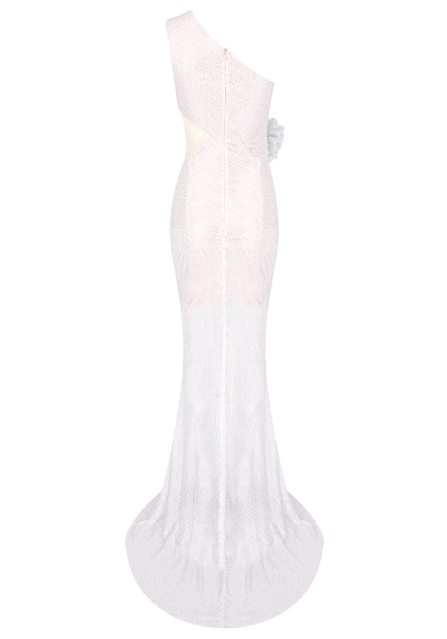 Reverie One Shoulder Floral Detail Maxi Dress - Hot fashionista