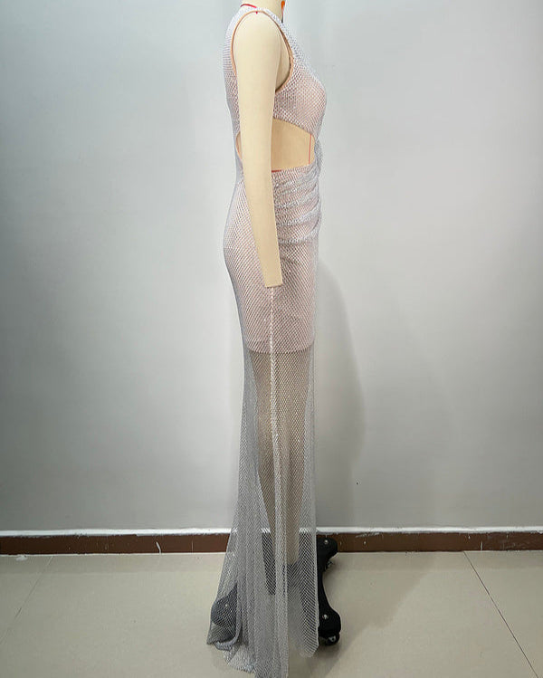 Reverie One Shoulder Floral Detail Maxi Dress - Hot fashionista