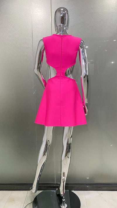 Rosie Sleeveless Crewneck Cut-Out Mini Dress - Hot fashionista