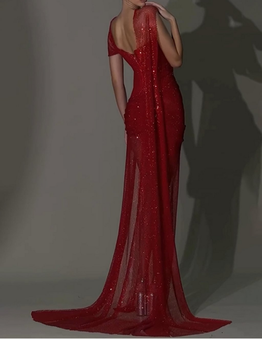 Salem-Rae One Shoulder Mesh Maxi Dress - Hot fashionista