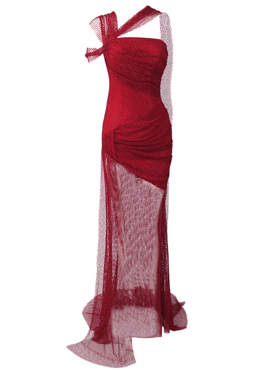 Salem-Rae One Shoulder Mesh Maxi Dress - Hot fashionista