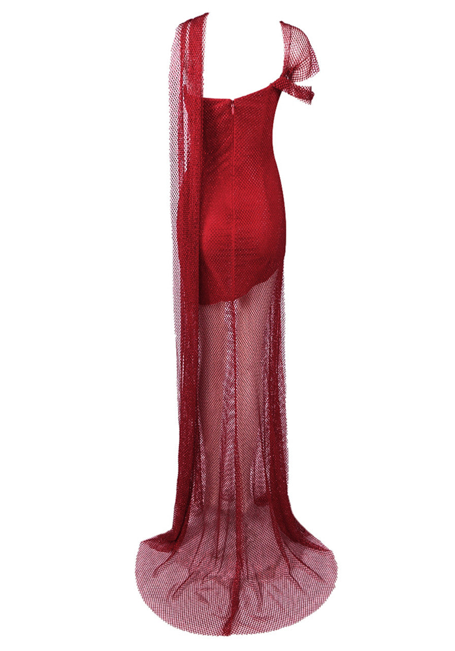 Salem-Rae One Shoulder Mesh Maxi Dress - Hot fashionista