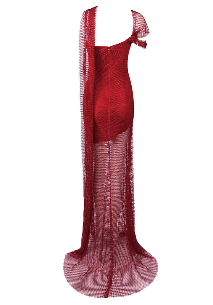 Salem-Rae One Shoulder Mesh Maxi Dress - Hot fashionista