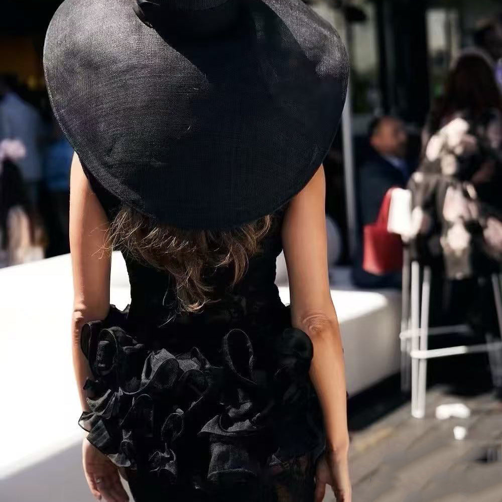 Saphira Floral Detailed Sheer Ruffle Midi Dress - Hot fashionista