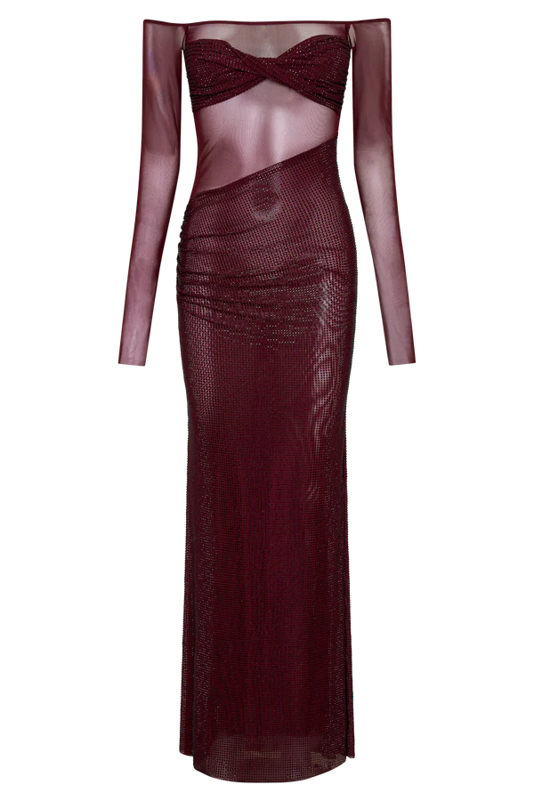 Shiloh Diamante Off Shoulder Maxi Dress - Hot fashionista