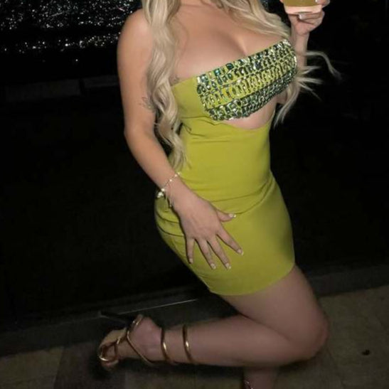 Soleil Piece of Love Rhinestone Mini Dress - Hot fashionista