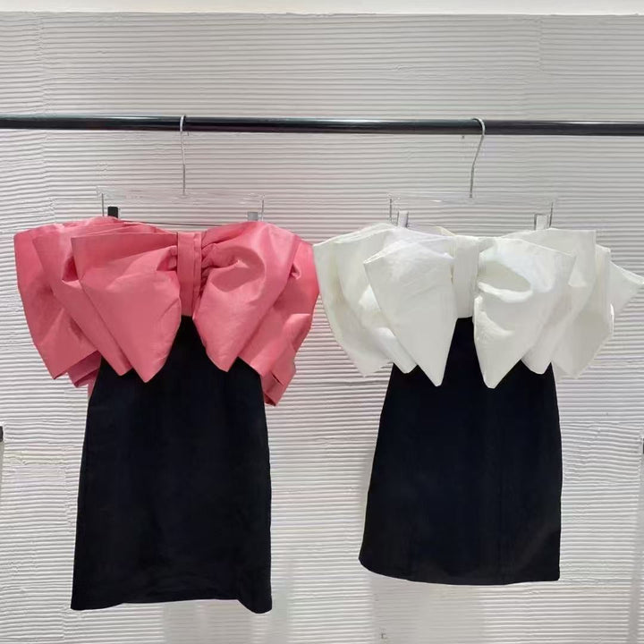 Tatum Strapless Bow Mini Dress - Hot fashionista