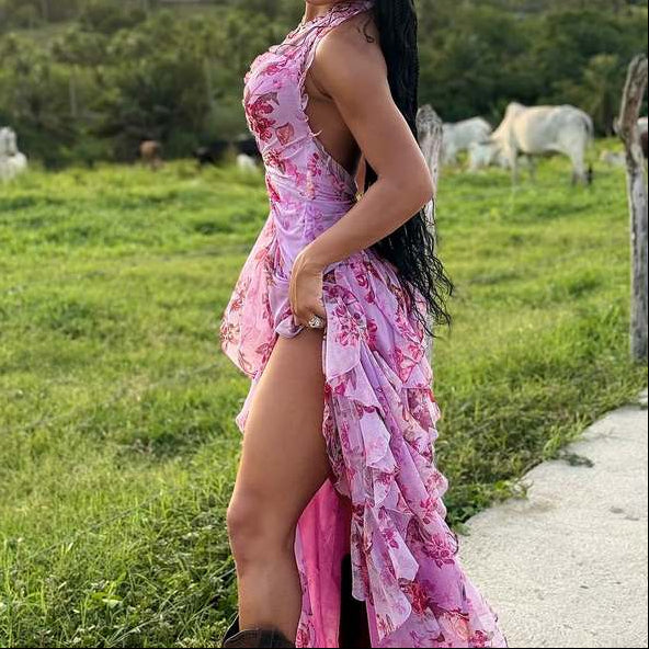 Tori Floral Haze Stretch Tulle Maxi Dress - Hot fashionista