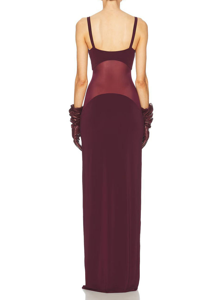 Valeen Sheer Knit Curve Maxi Dress - Hot fashionista