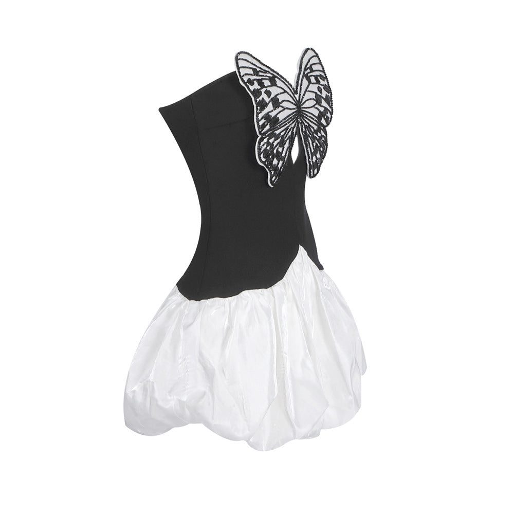 Valencia Strapless Butterfly Puff Dress - Hot fashionista