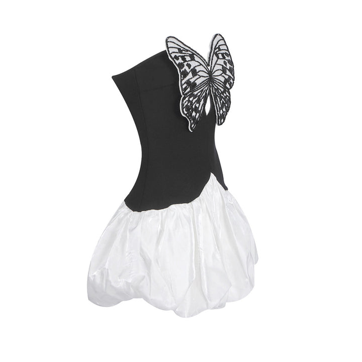 Valencia Strapless Butterfly Puff Dress - Hot fashionista