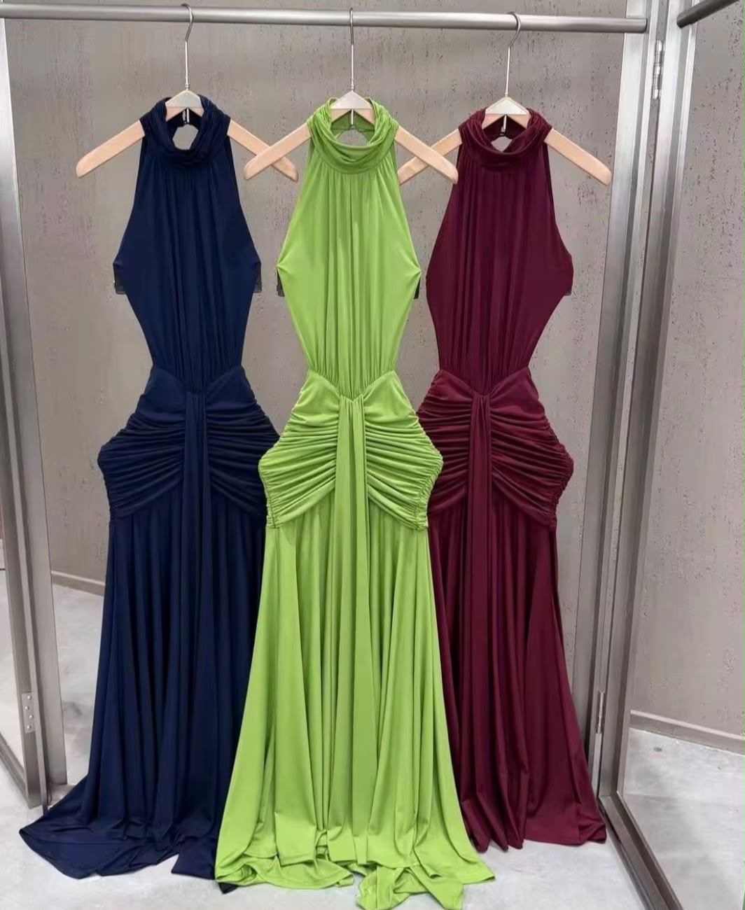 Serena Backless Ruched Maxi Dress