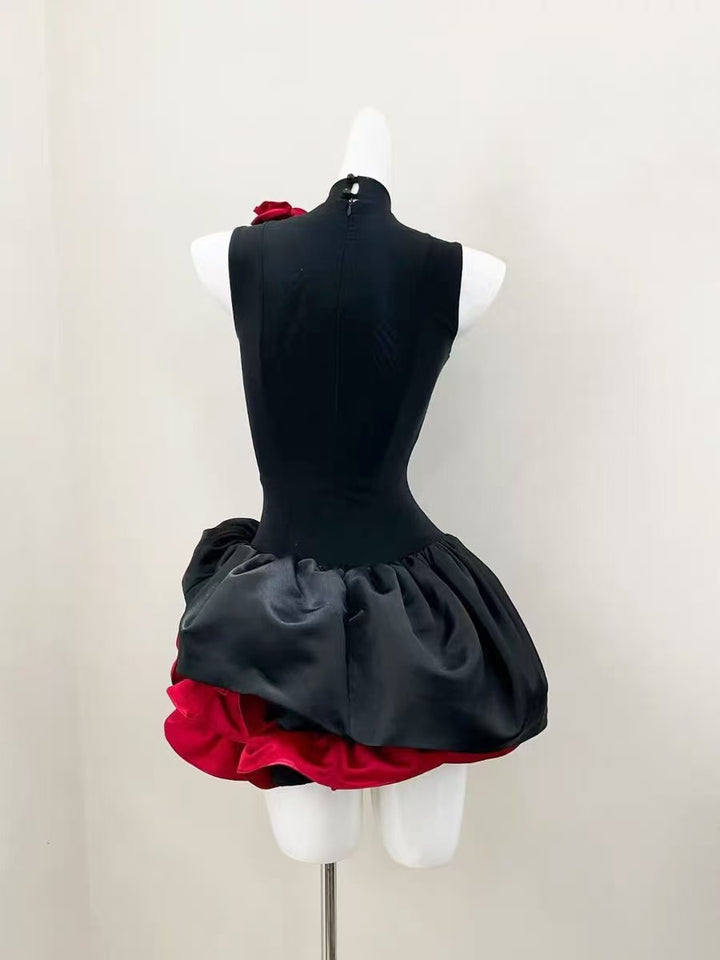 Winter Flower Appliqué Mini Dress - Hot fashionista