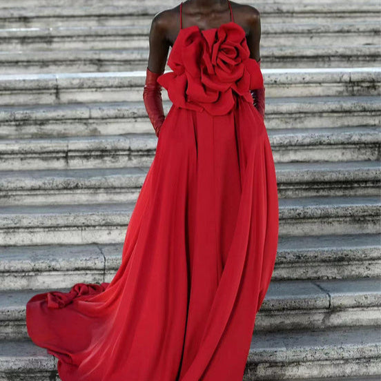 Xaria Halter Neck Floral Backless Maxi Dress - Hot fashionista