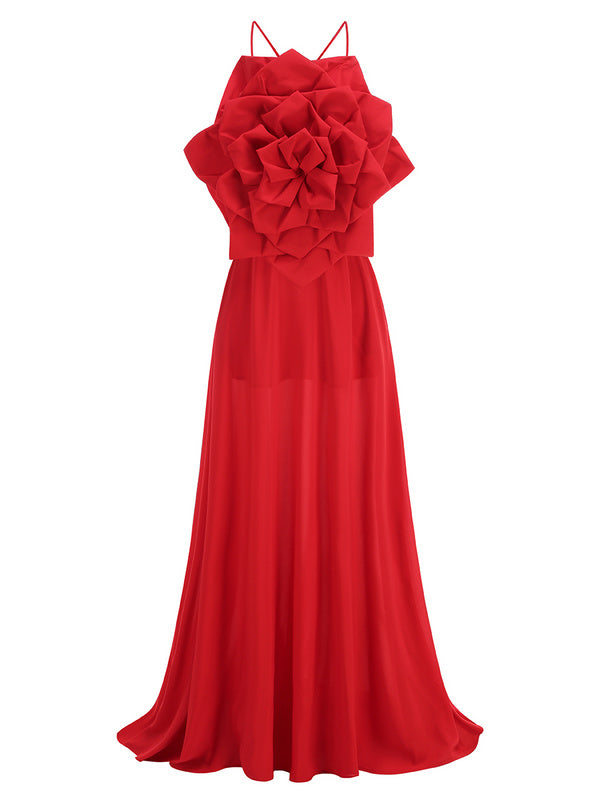 Xaria Halter Neck Floral Backless Maxi Dress - Hot fashionista