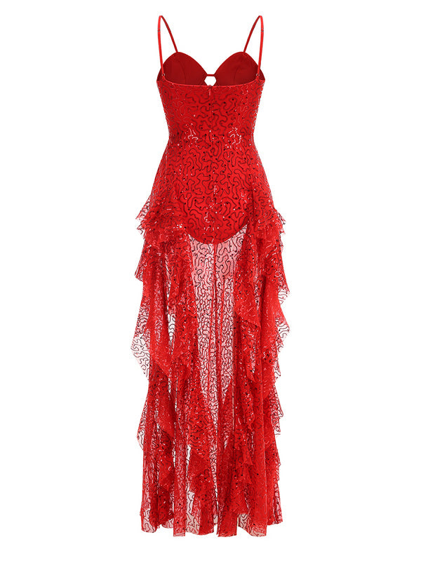 Zariah Spaghetti Strap Sequin Midi Dress - Hot fashionista
