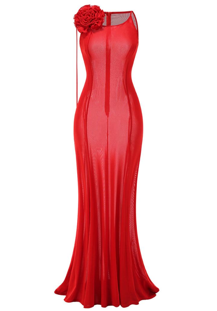 Zayra Round-Neck Floral Detail Maxi Dress - Hot fashionista