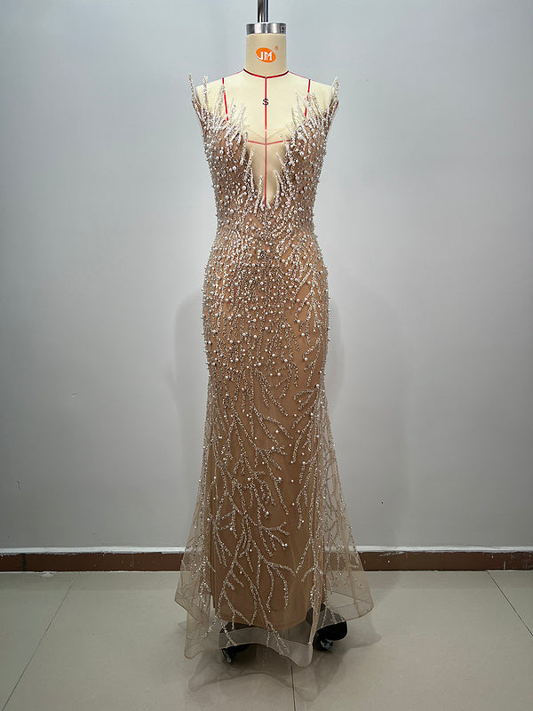 Zella Crystal Beaded Mermaid Dress - Hot fashionista