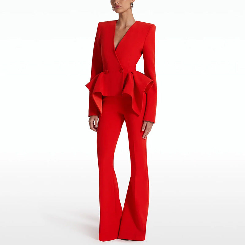 Zendaya Long Sleeve Peplum Detail Suit - Hot fashionista