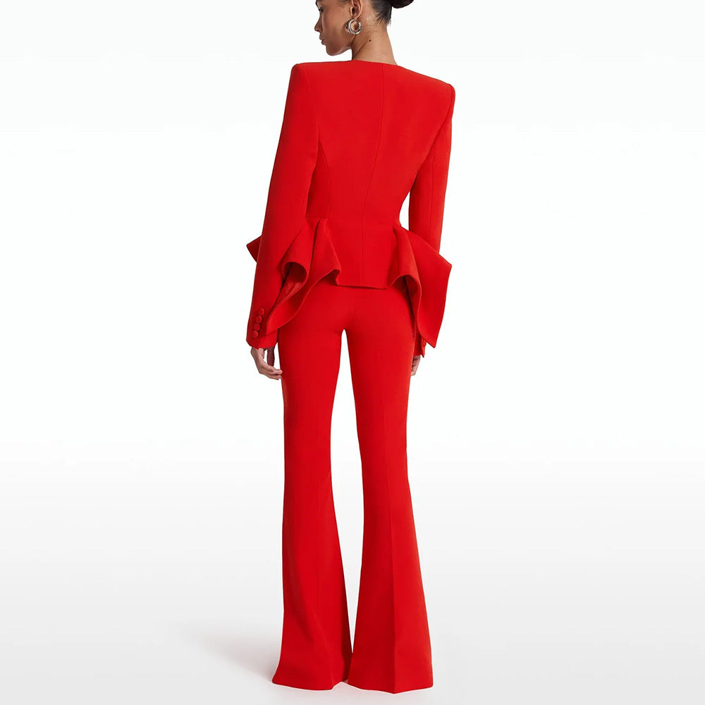 Zendaya Long Sleeve Peplum Detail Suit - Hot fashionista