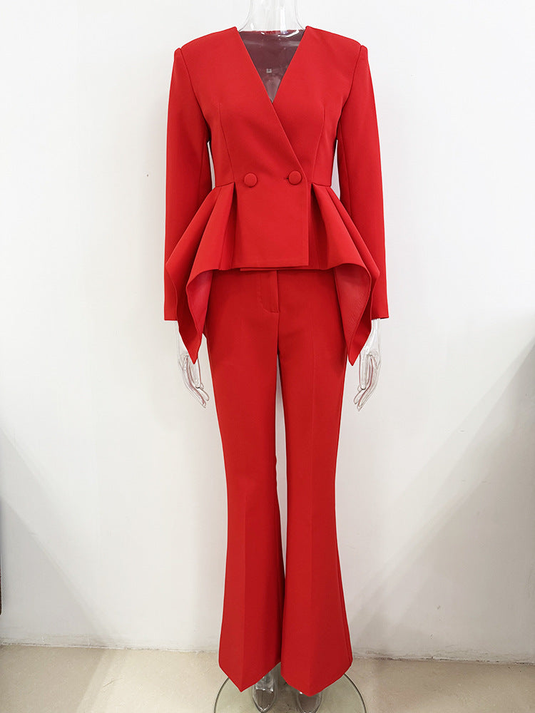 Zendaya Long Sleeve Peplum Detail Suit - Hot fashionista