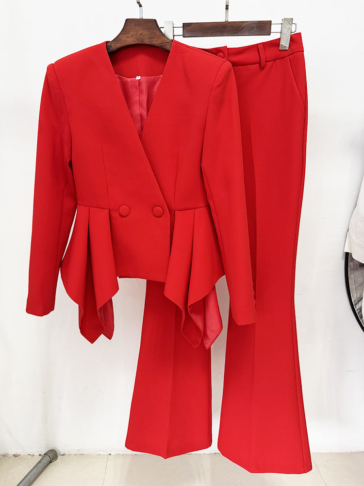 Zendaya Long Sleeve Peplum Detail Suit - Hot fashionista