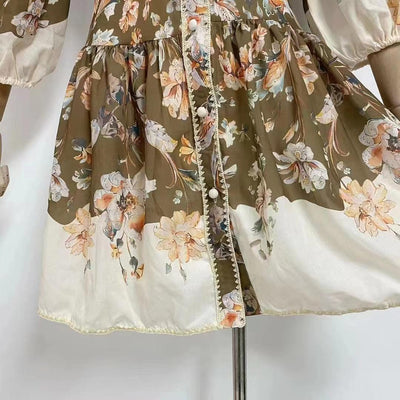 Aliana Bowtie Neck Daisy Floral Mini Dress - Hot fashionista