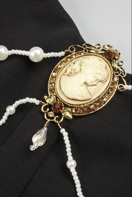 Riley Black Pearl Chain A-Line Midi Dress - Hot fashionista