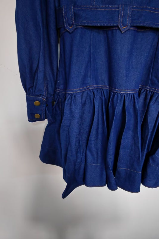 Elise Utility Denim Jacket Dark Wash Dress - Hot fashionista