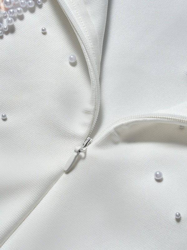 Aurora Strapless Rhinestone Pearl Midi Dress - Hot fashionista