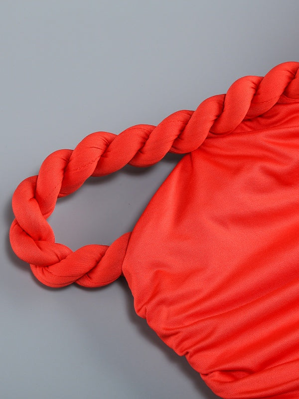 Mia Twist-Knot Patchwork Sleeveless Mini Dress - Hot fashionista