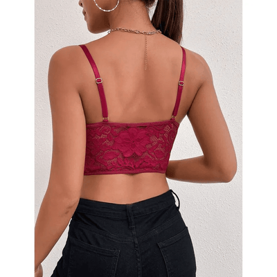 Hot Fashionista Dixie Strappy Lace Cropped Camisole Top
