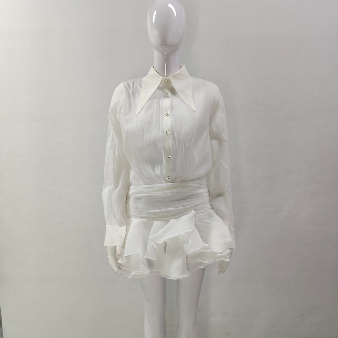 Norma Pleated Shirt Mini Dress - Hot fashionista