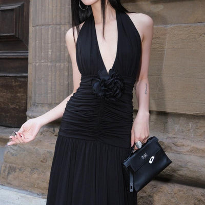 Hot Fashionista Elora Open Back Ruched Maxi Dress