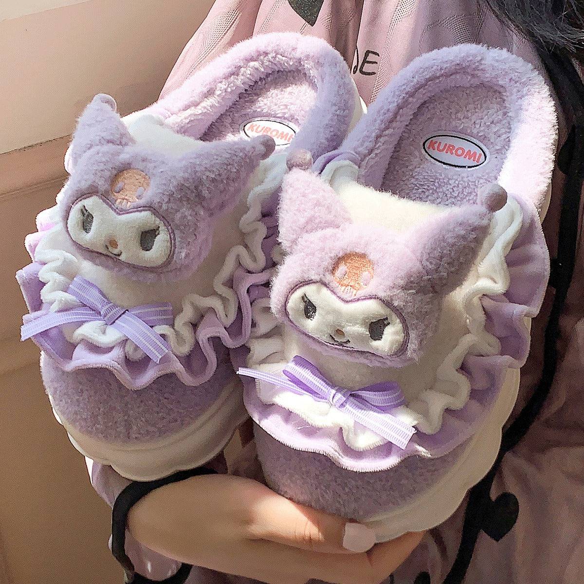 Jade Gui Dog Cotton Slippers for Women's Autumn and Winter New Thick Sole Anti slip and Warm Wrapped Slippers for External Wear - Hot fashionista