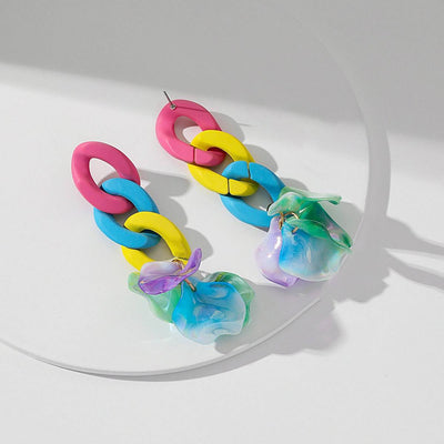 Colorful Handmade Long Earrings Summer Beach Style Earrings